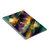 ABSTRAKT LILA GREEN GOLD MARDI GRAS SPLASHES NOTIZBLOCK (Rechte Seite)