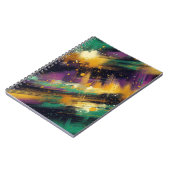 ABSTRAKT LILA GREEN GOLD MARDI GRAS SPLASHES NOTIZBLOCK (Linke Seite)