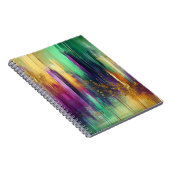 ABSTRAKT LILA GREEN GOLD MARDI GRAS SPLASHES NOTIZBLOCK (Rechte Seite)