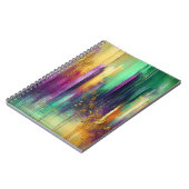 ABSTRAKT LILA GREEN GOLD MARDI GRAS SPLASHES NOTIZBLOCK (Linke Seite)