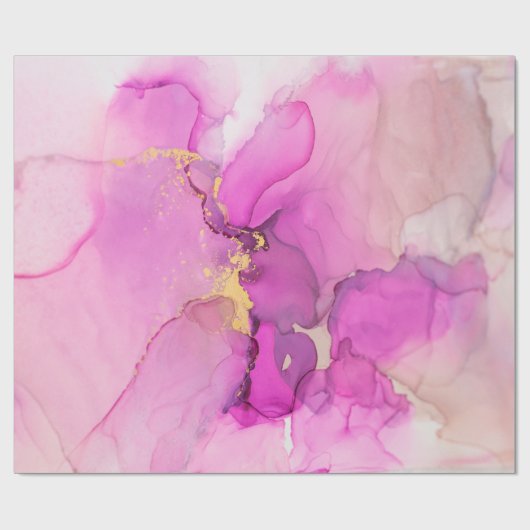 Abstrakt lila, lila, rosa, goldfarbener Hintergrun Geschenkpapier (Flach)