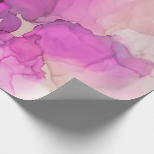 Abstrakt lila, lila, rosa, goldfarbener Hintergrun Geschenkpapier (Ecke)
