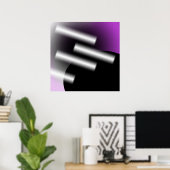 Abstrakt Lila mit Lichtstrahlen AP0005 Poster (Heimbüro)
