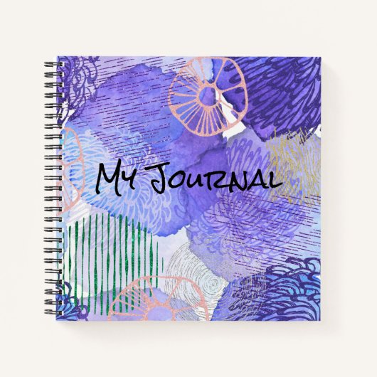 Abstrakt Lila, PInk & Green Personal Journal Notizblock (Vorderseite)