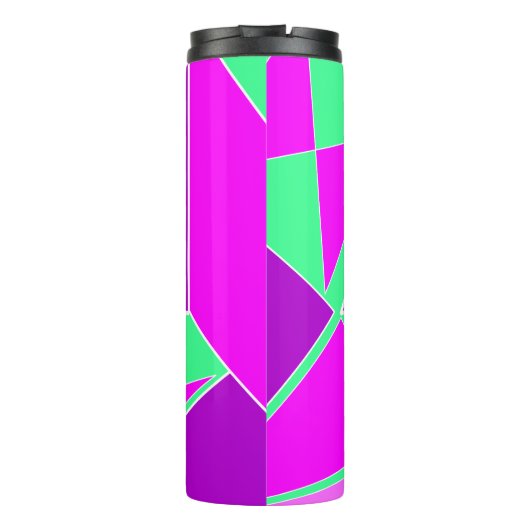 Abstrakt Lila, rosa, grün, Cool Thermosbecher (Rückseite)