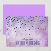 Abstrakt Lila Werden Sie meine Brautjungfrau? Einladung (Vorne/Hinten)
