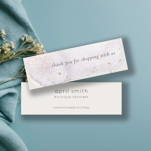 Abstrakt Lilac Brush Stoke Danke für Ihre Bestellu Mini Visitenkarte