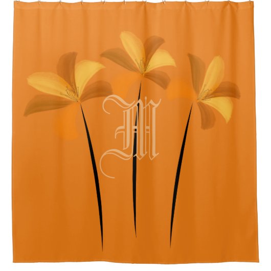 Abstrakt Lilies Floral Fall Stimmung Duschvorhang (Vorderseite)