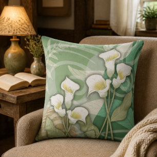 Abstrakt Lilies Throw Kissen