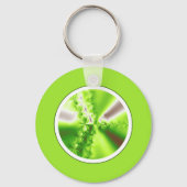 Abstrakt Lime Green Fraktal Schlüsselanhänger (Vorderseite)