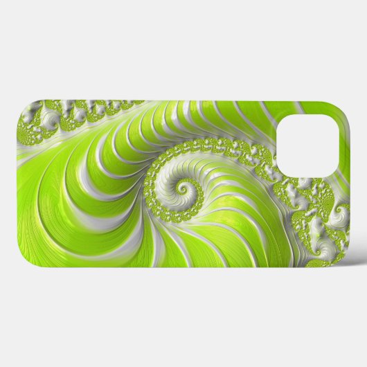 Abstrakt Lime Green Spiral Fraktal Case-Mate iPhone Hülle (Rückseite (Horizontal))