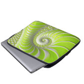 Abstrakt Lime Green Spiral Fraktal Laptopschutzhülle (Vorne Knopf)