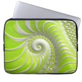 Abstrakt Lime Green Spiral Fraktal Laptopschutzhülle (Vorderseite)