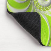 Abstrakt Lime Green Spiral Fraktal Mousepad (Ecke)