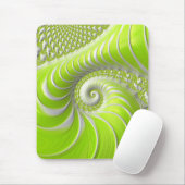 Abstrakt Lime Green Spiral Fraktal Mousepad (Mit Mouse)