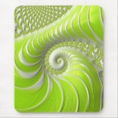 Abstrakt Lime Green Spiral Fraktal Mousepad (Vorne)