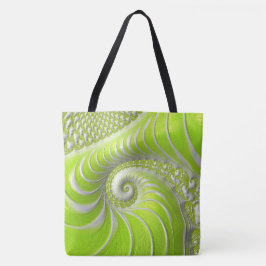 Abstrakt Lime Green Spiral Fraktal Tasche