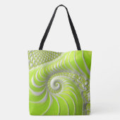 Abstrakt Lime Green Spiral Fraktal Tasche (Rückseite)