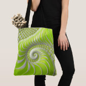 Abstrakt Lime Green Spiral Fraktal Tasche (Von Nahem)