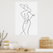 Abstrakt Line Art Woman Poster (Küche)