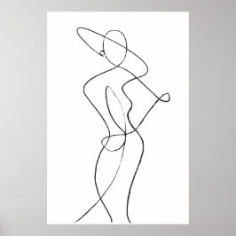 Abstrakt Line Art Woman Poster