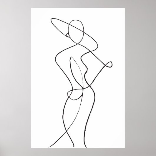 Abstrakt Line Art Woman Poster (Vorne)