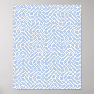 Abstrakt Line Muster Blue Poster