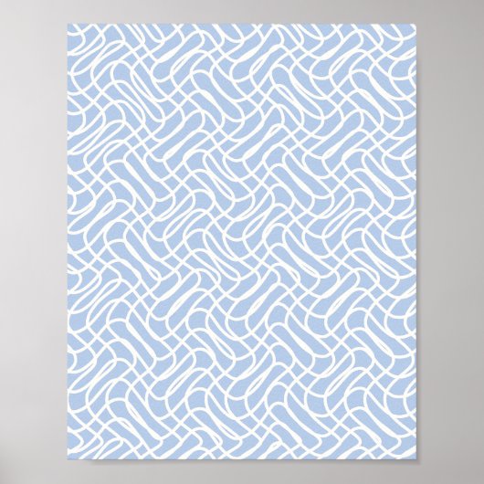 Abstrakt Line Muster Blue Poster (Vorne)