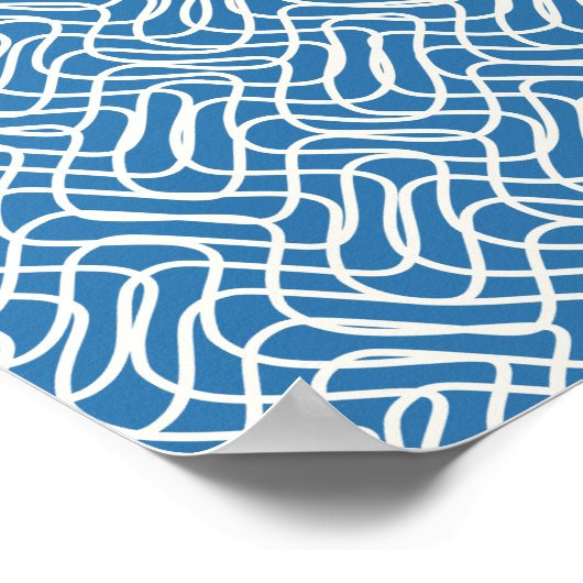 Abstrakt Line Pattern Blau Poster (Ecke)