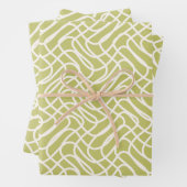 Abstrakt Line Pattern Lime Green Geschenkpapier Set (Beispiel)