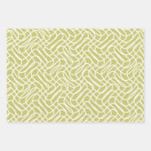 Abstrakt Line Pattern Lime Green Geschenkpapier Set (Vorderseite)