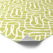 Abstrakt Line Pattern Lime Green Poster (Ecke)