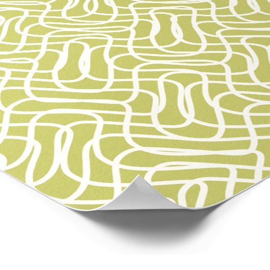 Abstrakt Line Pattern Lime Green Poster (Ecke)
