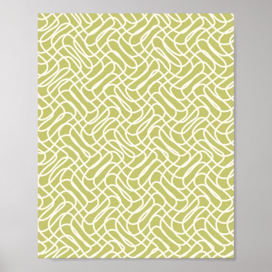 Abstrakt Line Pattern Lime Green Poster (Vorne)