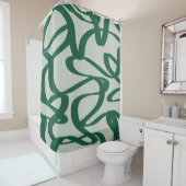 Abstrakt Line Sage Green Brush Strokes Duschvorhang (Beispiel)