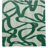Abstrakt Line Sage Green Brush Strokes Duschvorhang (Vorderseite)