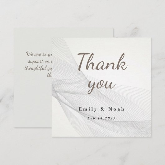 Abstrakt Line Texture Wedding Danke Karte (Vorne/Hinten)