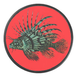 Abstrakt Lionfish Hockey Puck