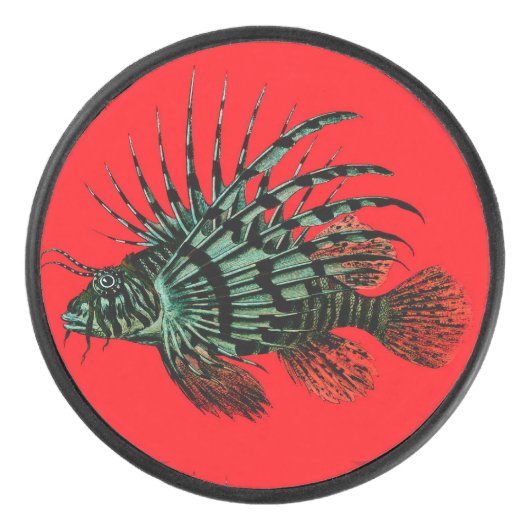 Abstrakt Lionfish Hockey Puck (Vorderseite)