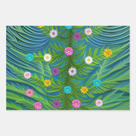 Abstrakt Little Daisy Garden Geschenkpapier Set (Vorderseite 3)