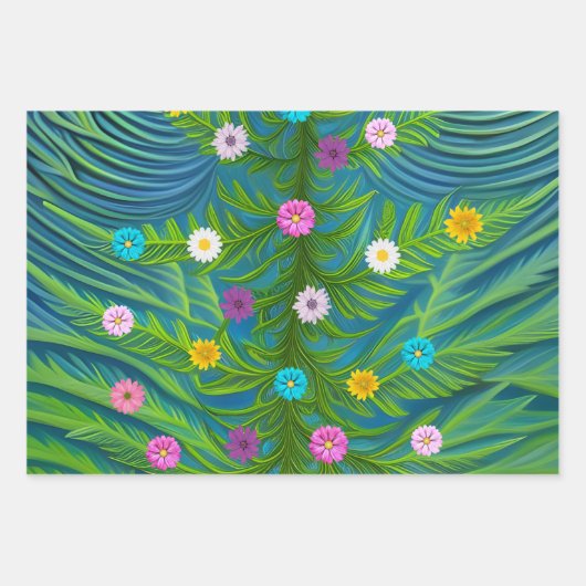 Abstrakt Little Daisy Garden Geschenkpapier Set (Vorderseite 2)