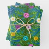 Abstrakt Little Daisy Garden Geschenkpapier Set (Beispiel)