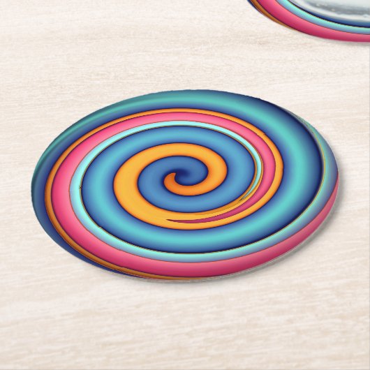 Abstrakt Lollipop Runder Pappuntersetzer (Angewinkelt)