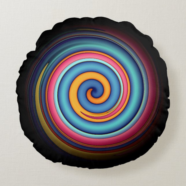 Abstrakt Lollipop Rundes Kissen (Vorderseite)