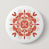 Abstrakt Lovely Red Mandala Button (Vorderseite)