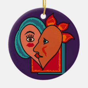 Abstrakt Lovers Custom-Ornament Keramikornament
