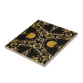 Abstrakt Luxus Arabesque Gold Black Medallion Fliese (Seite)