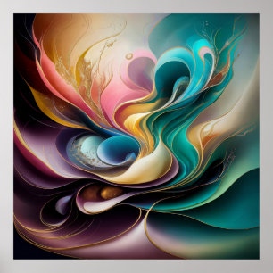 Abstrakt Luxus Hochzeitsgeschenk für nur verheirat Poster