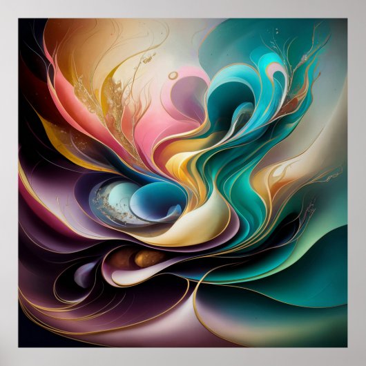 Abstrakt Luxus Hochzeitsgeschenk für nur verheirat Poster (Vorne)