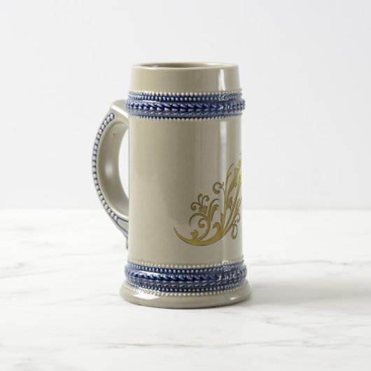 Abstrakt Luxus Imitate Gold Blume Bierglas (Vorderseite Links)